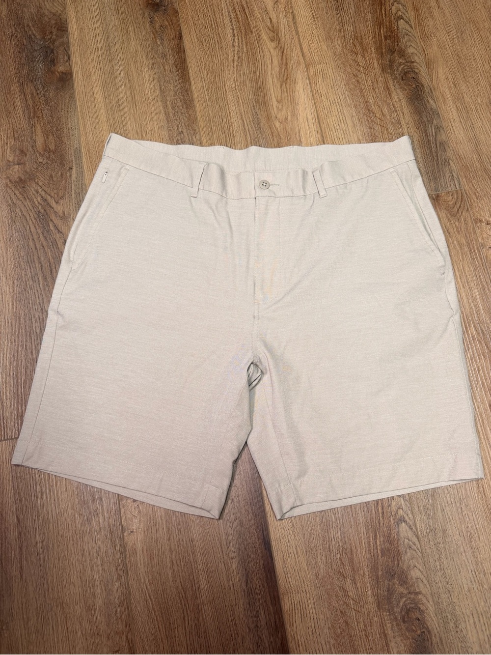 Cremieux Madison Stretch Flat Front Performance Golf Shorts Khaki Beige 36 NWOT